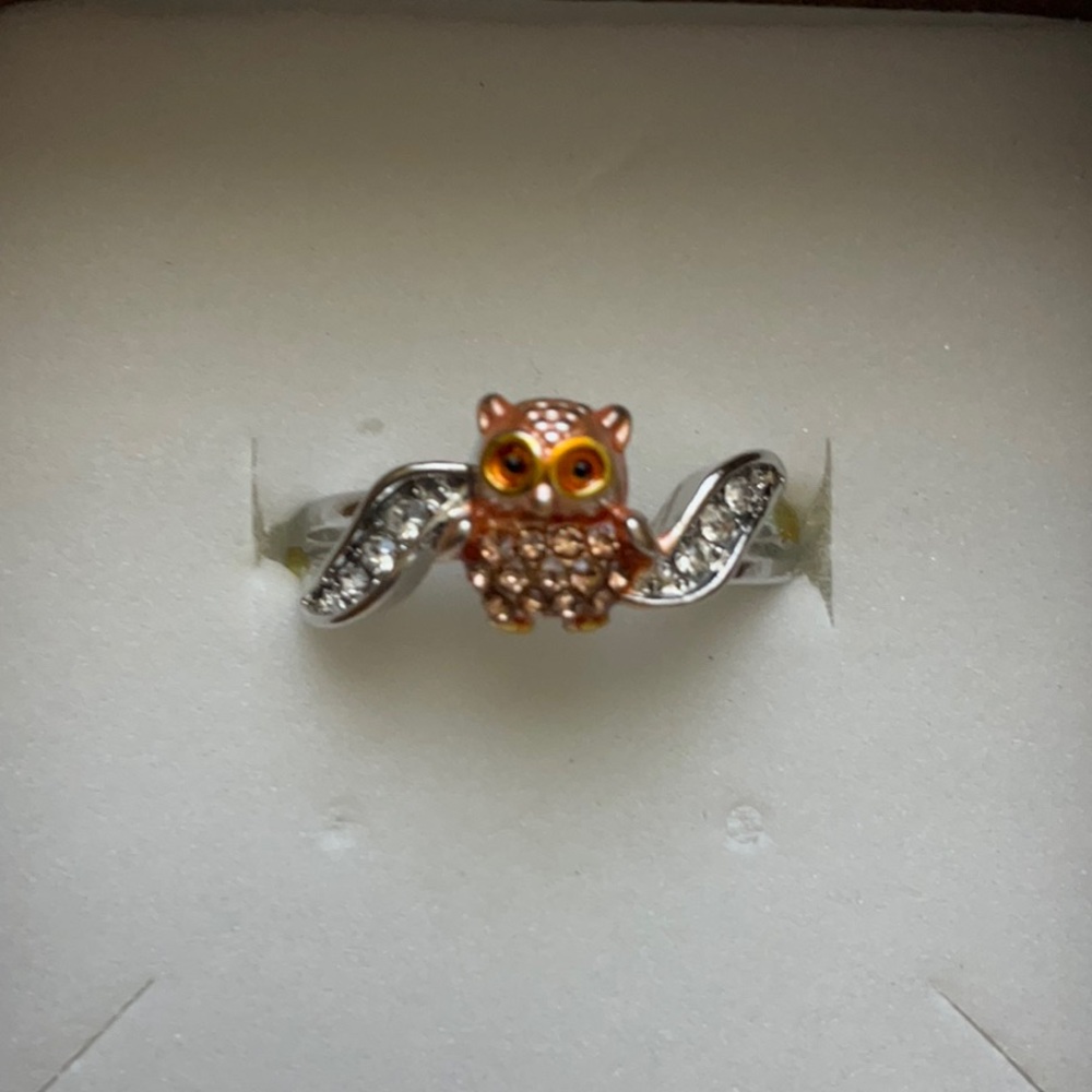 Gold and silver tone Owl Ring